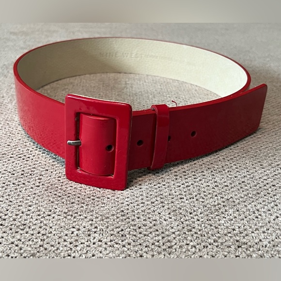 Nine West Accessories Cherry Red Patent Leather Wide Ladies Womens